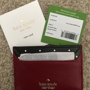 Kate Spade Red & Blake Street Dot Card Holder